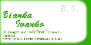 bianka ivanko business card